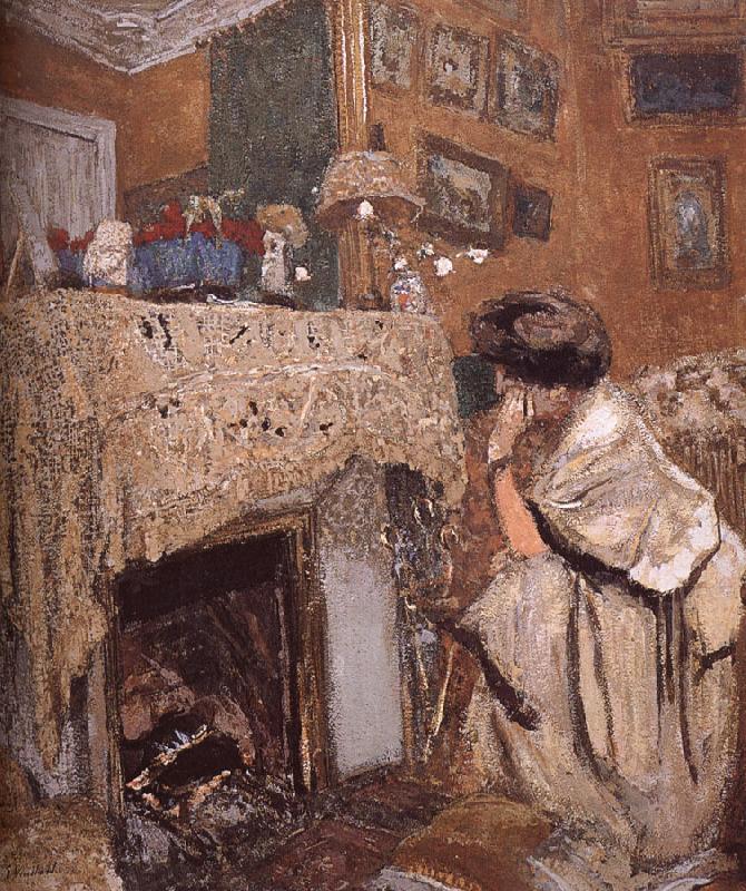 Edouard Vuillard The fireplace black s wife